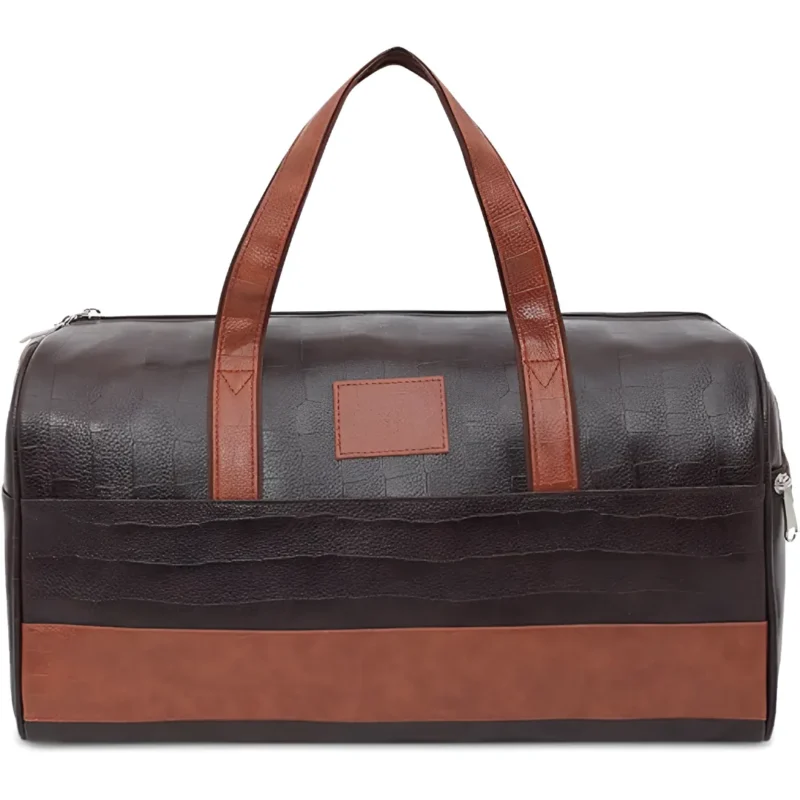 Brown Pu leather Duffel Bag for corporate gifting promotions and events.