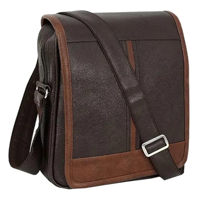 Brown Pu leatherSling bag for promotions, events & giftings.