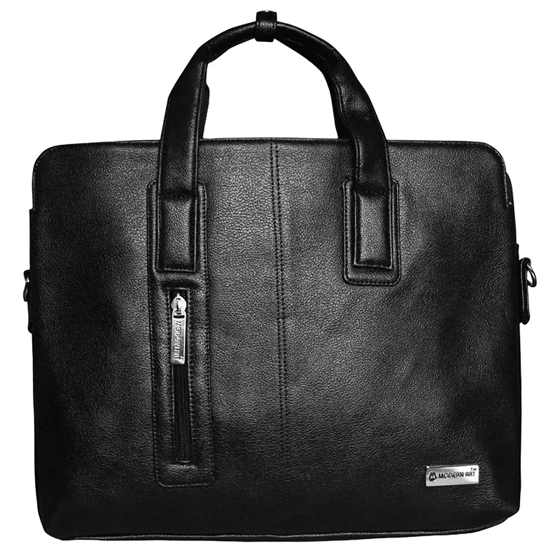 Black Premium PU leather Laptop messenger bag for bulk enquiries for events and businesses.