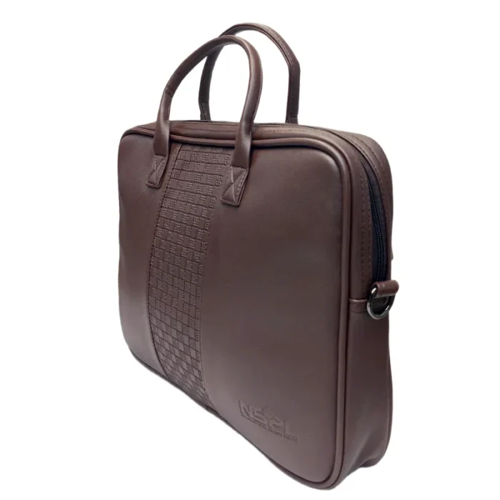 Brown Synthetic leather Laptop Messenger Bag for gifting in events and promotions with customized branding