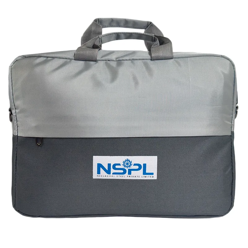 Custom corporate laptop bag manufactured for NSPL by Galaxy Bags in bulk